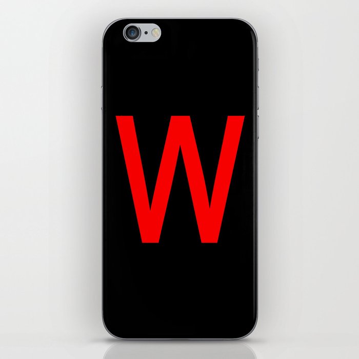 LETTER W (RED-BLACK) iPhone Skin