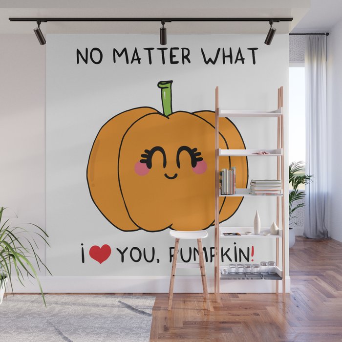 I Love You Pumpkin Wall Mural By Adrianserghie Society6