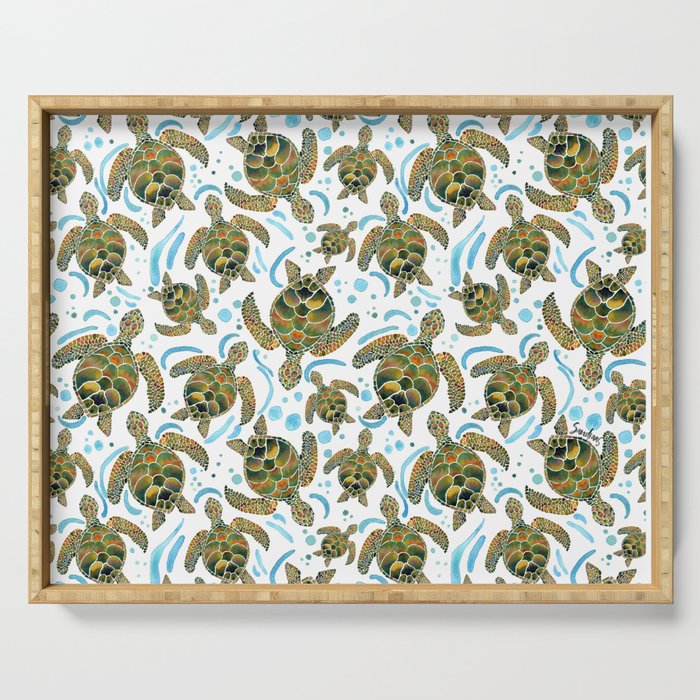 Swimming Turtles Serving Tray