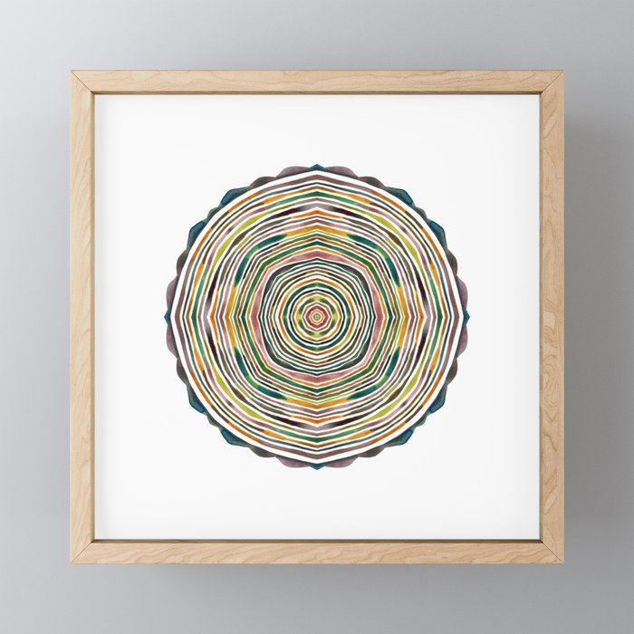 Tree Ring Mandala Framed Mini Art Print