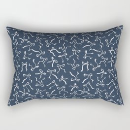 Coquette navy blue Bows Rectangular Pillow
