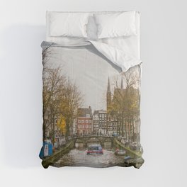 Colorful Amsterdam Townhouses and Canal  Comforter