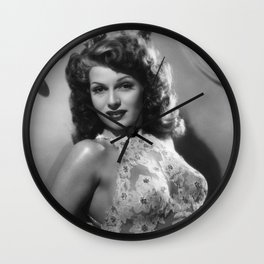 Rita Hayworth, Hollywood Starlet black and white photograph / black and white photography Wall Clock