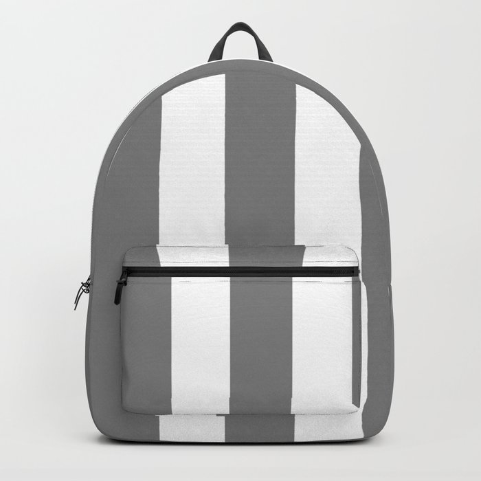 Trolley grey - solid color - white vertical lines pattern Backpack
