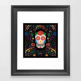 Calaca // Color Framed Art Print