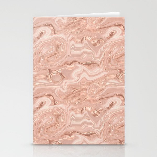 Glam Rose Gold Agate Swirl Texture Stationery Cards