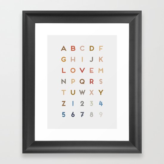 Letter Love - Color Framed Art Print