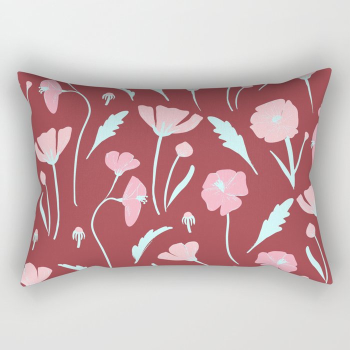 Be Your Own Red Flower Garden Rectangular Pillow