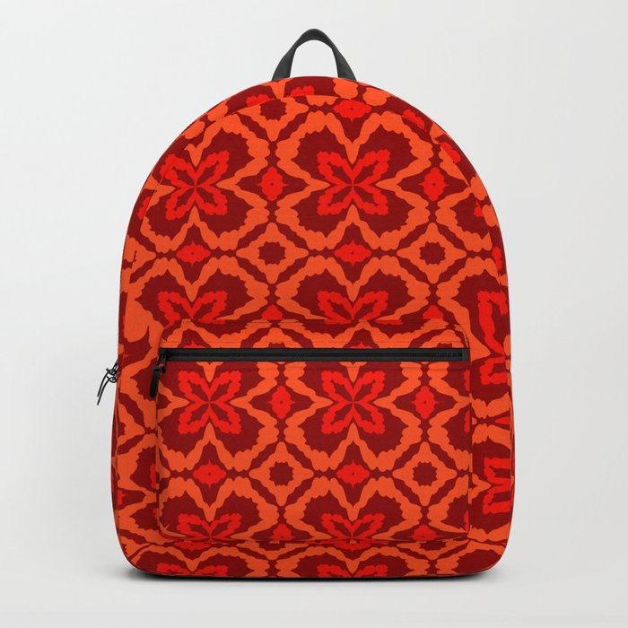 Terra Cotta Floral Tile Pattern Backpack