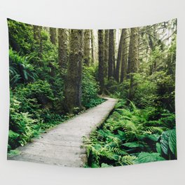 Forest Boardwalk - Redwood National Park Hiking Wall Tapestry