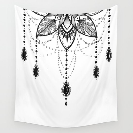 Flowing Mandala Chandelier Drawing Wall Tapestry by Robin ... 236x345 elegant black amp white chandelier art homespirations.