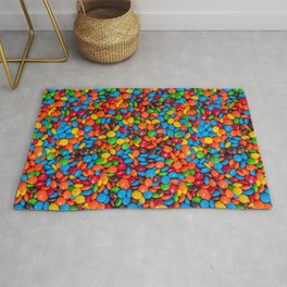 Colorful Candy-Coated Chocolate Pattern Area & Throw Rug