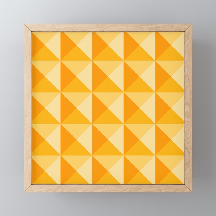 Geometric Prism in Sunshine Yellow Framed Mini Art Print