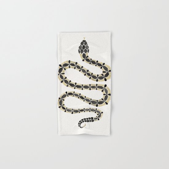Serpent – Black & Gold Hand & Bath Towel