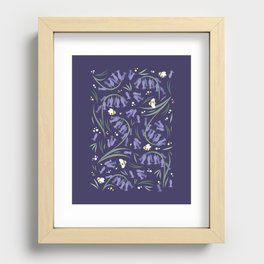 Bluebells and bumblebees - Violet Recessed Framed Print