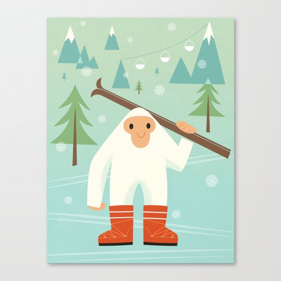 Yeti skieur Canvas Print