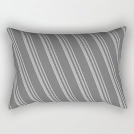 [ Thumbnail: Dark Grey & Dim Grey Colored Lines Pattern Rectangular Pillow ]