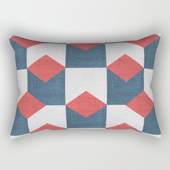 WOVEN GEOMETRIC PATTERN Rectangular Pillow