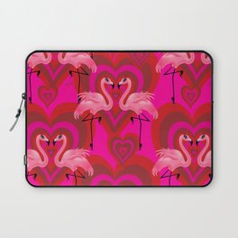 Retro Mod Flamingo Love Pattern Laptop Sleeve