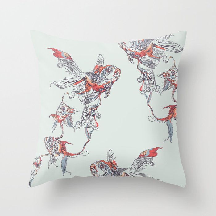 Floating in Deep Throw Pillow