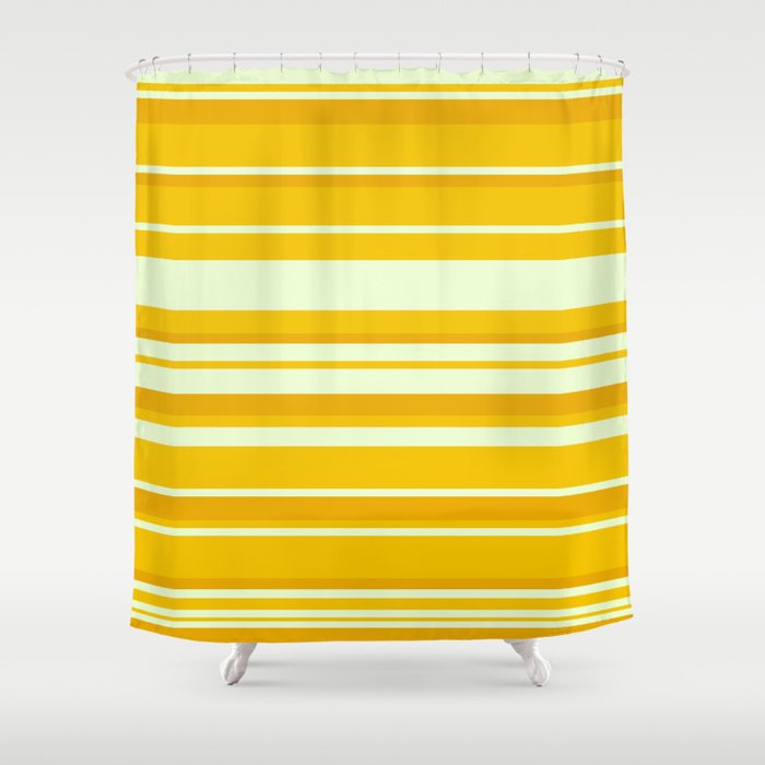 Yellow Minimal Art Lines 12 Shower Curtain