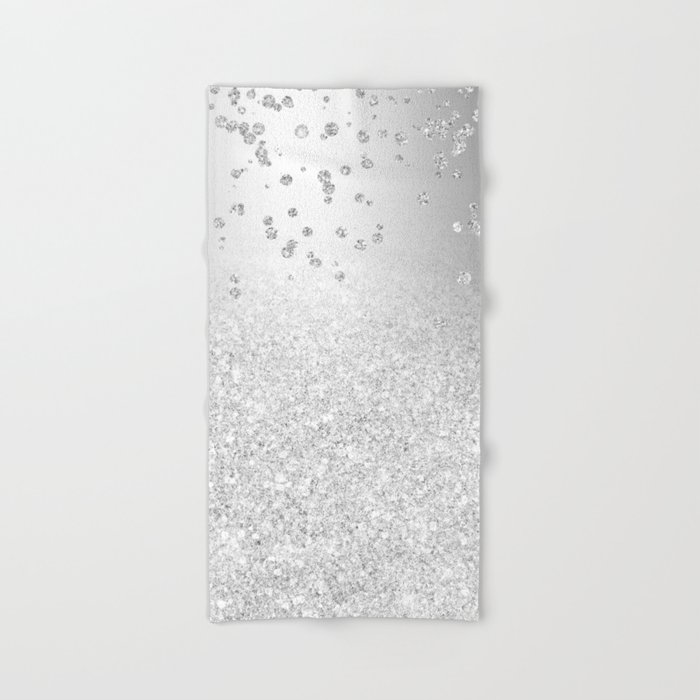 Modern silver glitter ombre metallic sparkles confetti Hand Bath