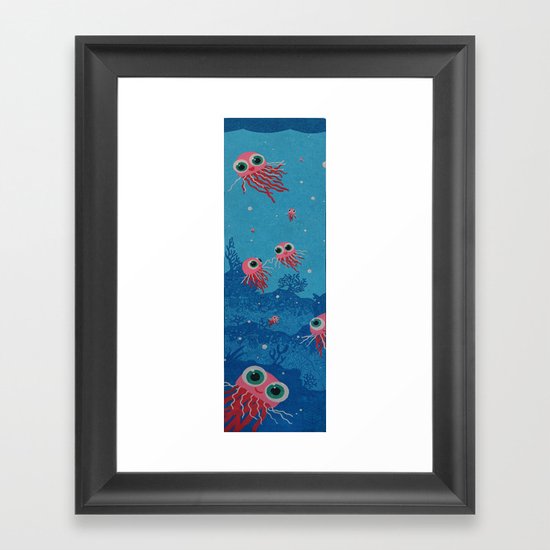 jelly fish under water in the sea no empty spaces Framed Art Print