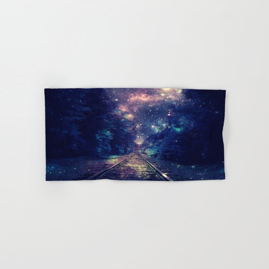 Dream Train Tracks : "Next Stop, Anywhere" Hand & Bath Towel