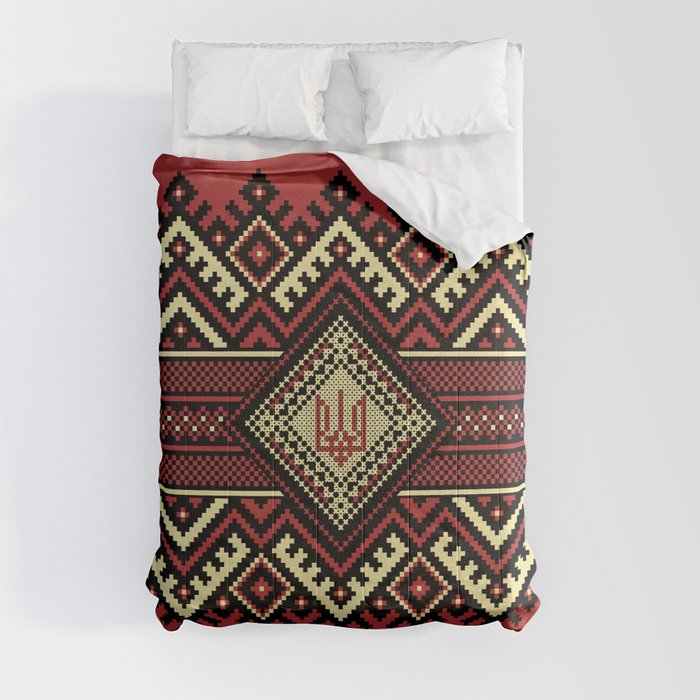 Ukrainian embroidered art for home decoration. Comforter