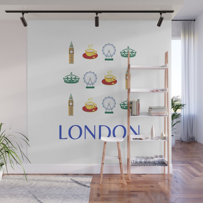 London Retro Art Decor Vacations Art Modern Boho Decor Wall Mural