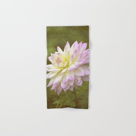 White Purple Dahlia Hand & Bath Towel