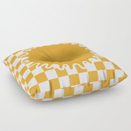 90s Checkerboard - Yellow 2 Floor Pillow