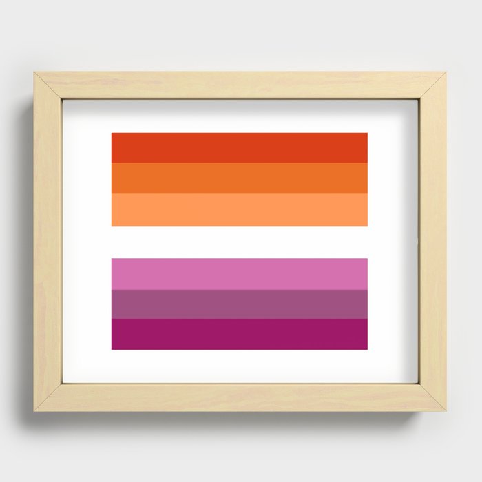 Lesbian Pride Flag Recessed Framed Print