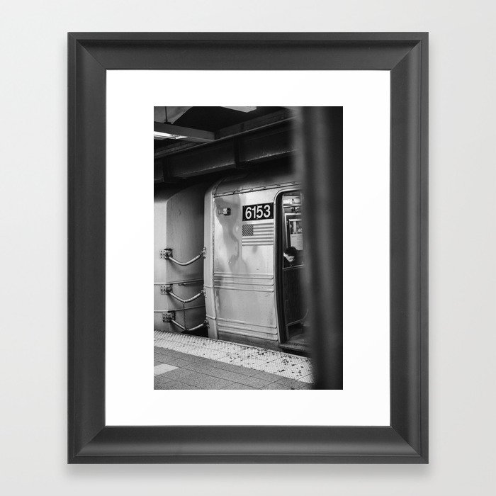 Metro in New York City, USA | City escape | Black and white Travel photography art print Framed Art Print