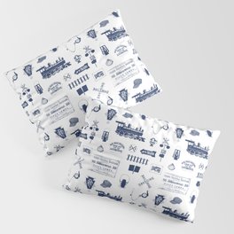Railroad Symbols // Navy Blue Pillow Sham