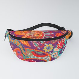 colorful paisley flowers Fanny Pack