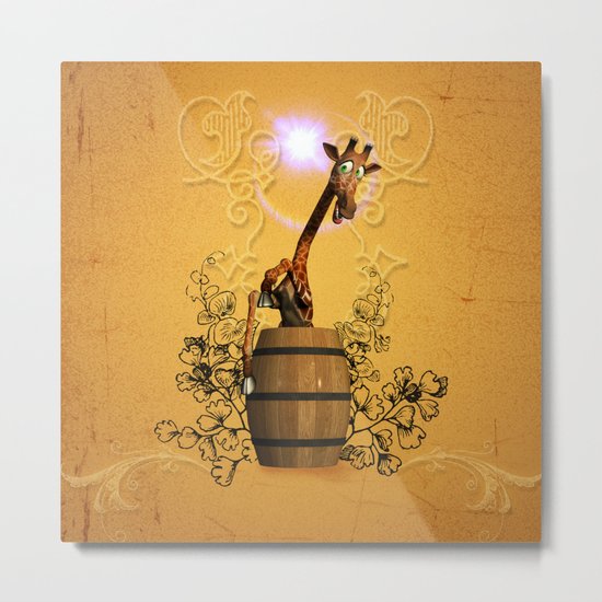 Funny, sweet giraffe Metal Print