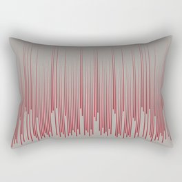 Red and Gray Minimal Frequency Line Art Pattern 2021 Color of the Year Satin Paprika and Satin Drift Rectangular Pillow