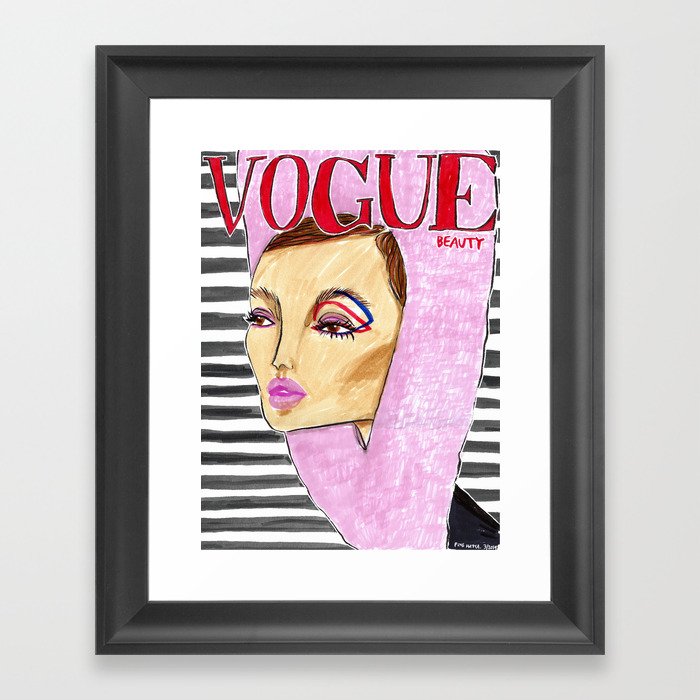 60s beauty fashion magazine cover framed prints