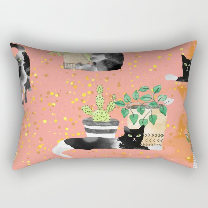 Cats & Plants #society6artprint ##cats #decor Rectangular Pillow