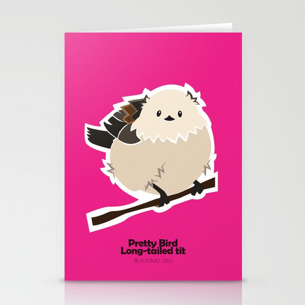 Pretty bird series. A cute little bird illustration design. Stationery Cards