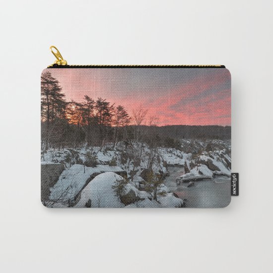 Great Falls Winter Twilight Carry-All Pouch