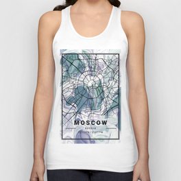 Moscow - Russia Dandelion Marble Map Tank Top