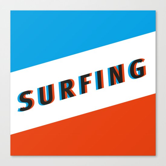 SURFING 3D - Square Canvas Print