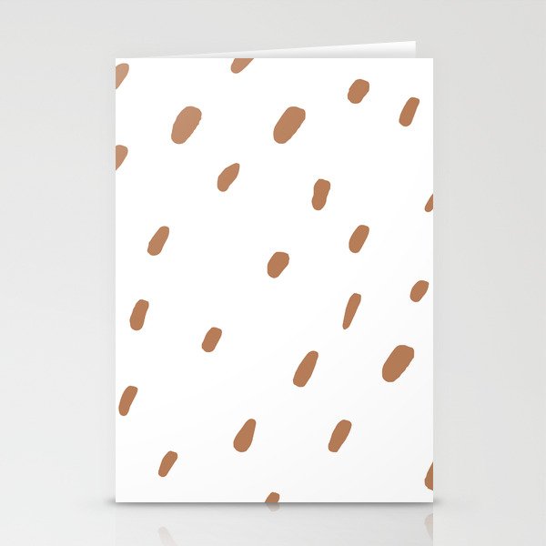 Clay Brown and White Blot Spots Dot Pattern Pairs Diamond Vogel 2022 Popular Colour Semolina 1011 Stationery Cards