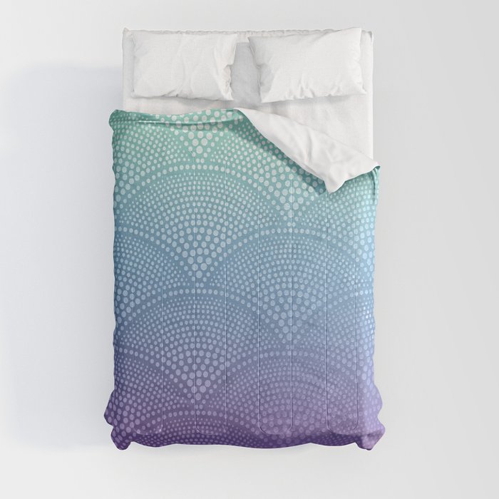 Purple & Turquoise Scallop Comforter