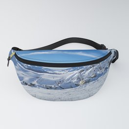 Play of light on mountains snow Fanny Pack