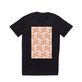 Vintage Diagonal Rectangles Light Peach T Shirt