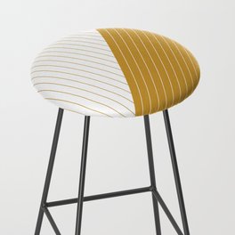 Elegant Pinstripes and Triangles White Yellow Gold Bar Stool