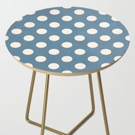 Blue & Ivory Spotted Print Side Table